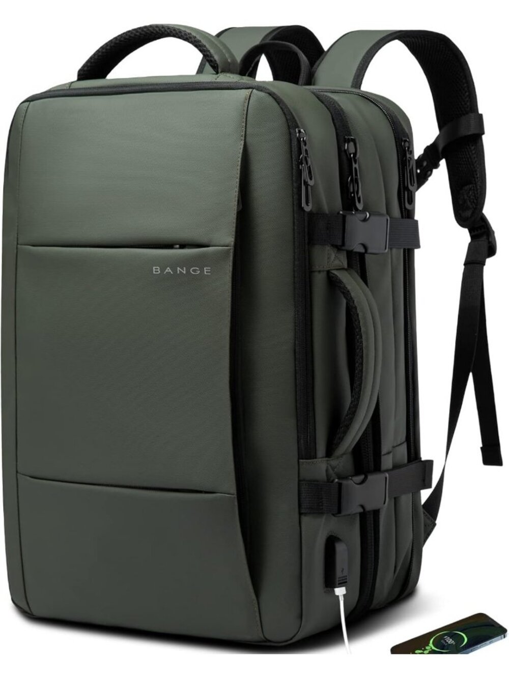 Expandable 35L Travel Backpack - Waterproof Carry-On, Gym & Laptop Daypack
